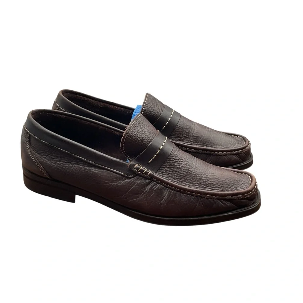 Sandro Moscoloni Rich Brown Leather Slip-Ons‎ 12D